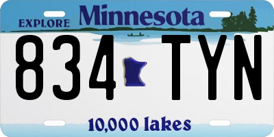 MN license plate 834TYN