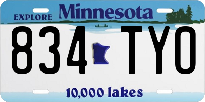 MN license plate 834TYO