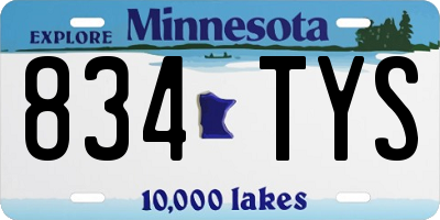 MN license plate 834TYS
