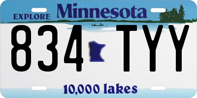 MN license plate 834TYY