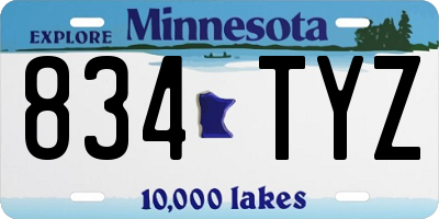 MN license plate 834TYZ