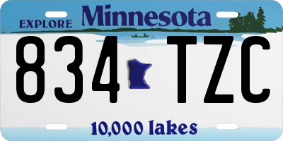 MN license plate 834TZC