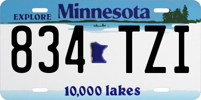 MN license plate 834TZI
