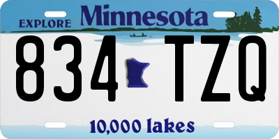 MN license plate 834TZQ