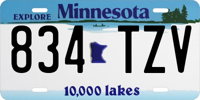 MN license plate 834TZV