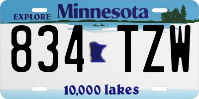 MN license plate 834TZW