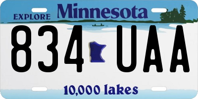 MN license plate 834UAA
