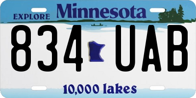 MN license plate 834UAB