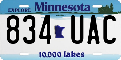 MN license plate 834UAC
