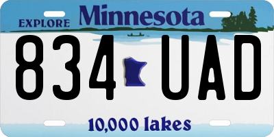 MN license plate 834UAD