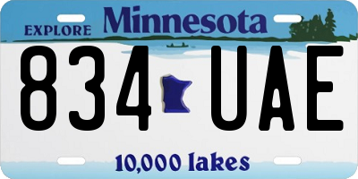 MN license plate 834UAE