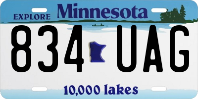 MN license plate 834UAG