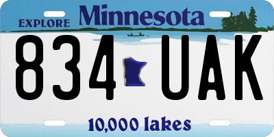 MN license plate 834UAK