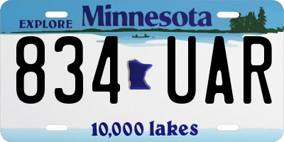 MN license plate 834UAR
