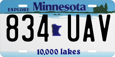 MN license plate 834UAV
