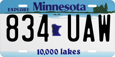 MN license plate 834UAW