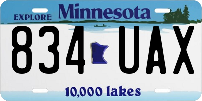 MN license plate 834UAX