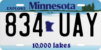 MN license plate 834UAY
