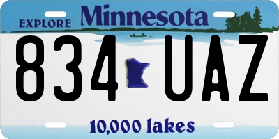 MN license plate 834UAZ