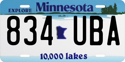 MN license plate 834UBA