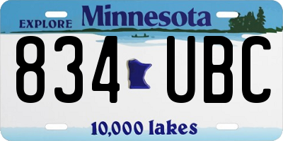 MN license plate 834UBC