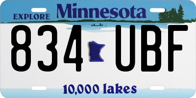 MN license plate 834UBF