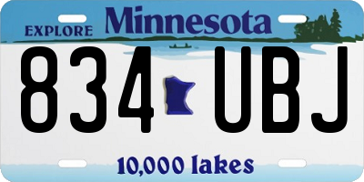 MN license plate 834UBJ