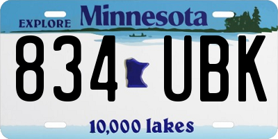 MN license plate 834UBK