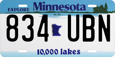 MN license plate 834UBN