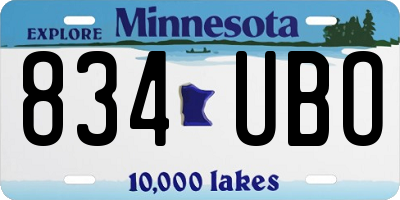 MN license plate 834UBO