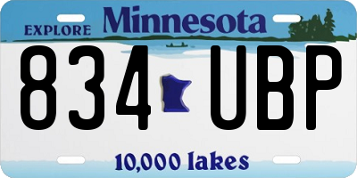 MN license plate 834UBP