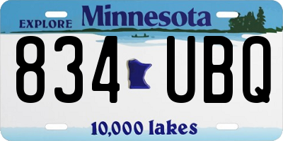 MN license plate 834UBQ