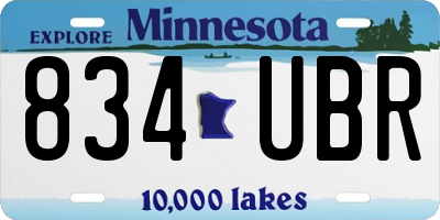 MN license plate 834UBR