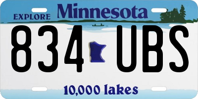 MN license plate 834UBS
