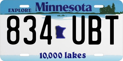 MN license plate 834UBT