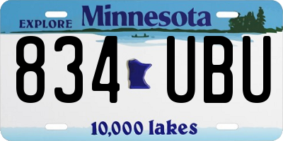 MN license plate 834UBU