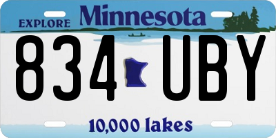 MN license plate 834UBY