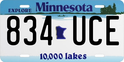 MN license plate 834UCE