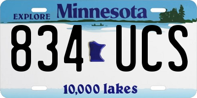 MN license plate 834UCS