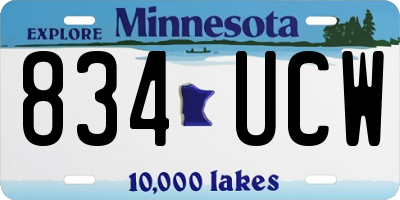 MN license plate 834UCW