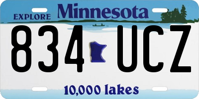 MN license plate 834UCZ