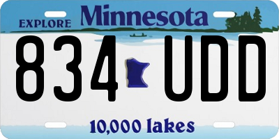 MN license plate 834UDD