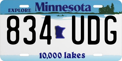 MN license plate 834UDG