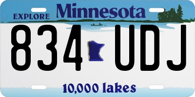 MN license plate 834UDJ