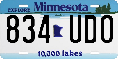 MN license plate 834UDO