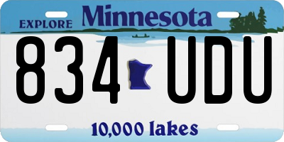 MN license plate 834UDU