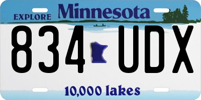 MN license plate 834UDX