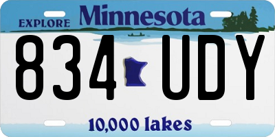 MN license plate 834UDY