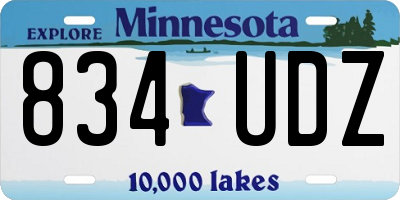 MN license plate 834UDZ
