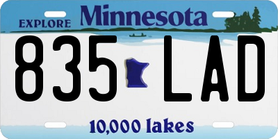 MN license plate 835LAD